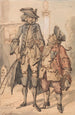 Caricatuur van George Bubb Dodington en Sir Thomas Robinson - Paul Sandby — weergave van het kunstwerk