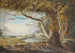 Landschapschilderij met meer en grote boom op de voorgrond - Paul Sandby — weergave van het kunstwerk