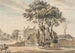 Vue noordoost van het schilderij van Sir John Elvil's huis in Englefield Green nabij Egham in Surrey - Paul Sandby — weergave van het kunstwerk
