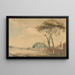 Vue zuidoost van de tuinen van het huis van Sir John Elwill Elvills Englefield Green nabij Egham Surrey - Paul Sandby — ingelijst kunstwerk aan de muur