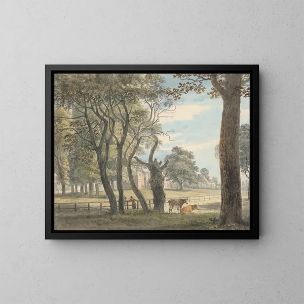 The Hyde Park powder store - Paul Sandby — framed artwork on a wall