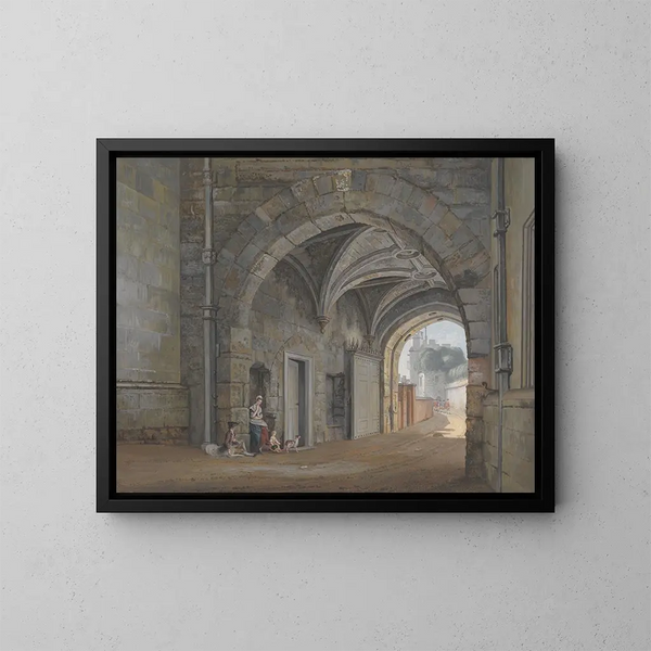 The Queen Elizabeth's Gate - Paul Sandby — framed artwork on a wall