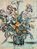 Bloemenboeket iris aronskelk tulpen in een vaas van André Metthey - Paul Signac — weergave van het kunstwerk