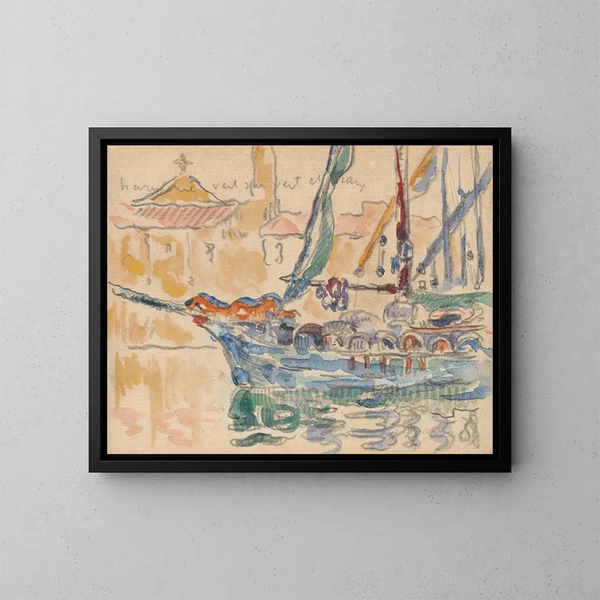 Saint-Tropez, de tartanes - Paul Signac — ingelijst kunstwerk aan de muur