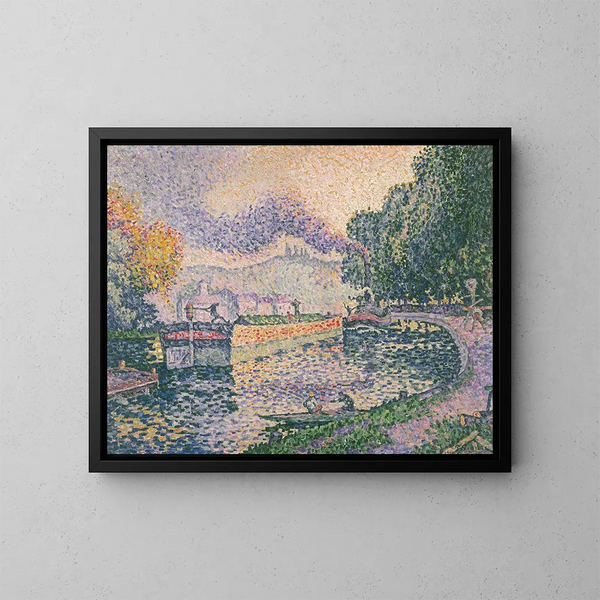 De sleepbootkanaal in Samois - Paul Signac — ingelijst kunstwerk aan de muur