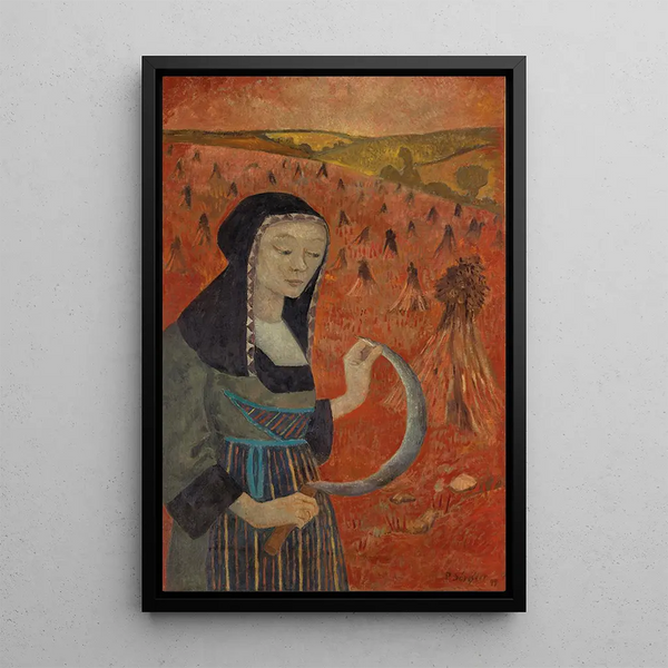 Bretonse Schilderij de sikkel in een veld met zwarte tarwe - Paul Sérusier — ingelijst kunstwerk aan de muur