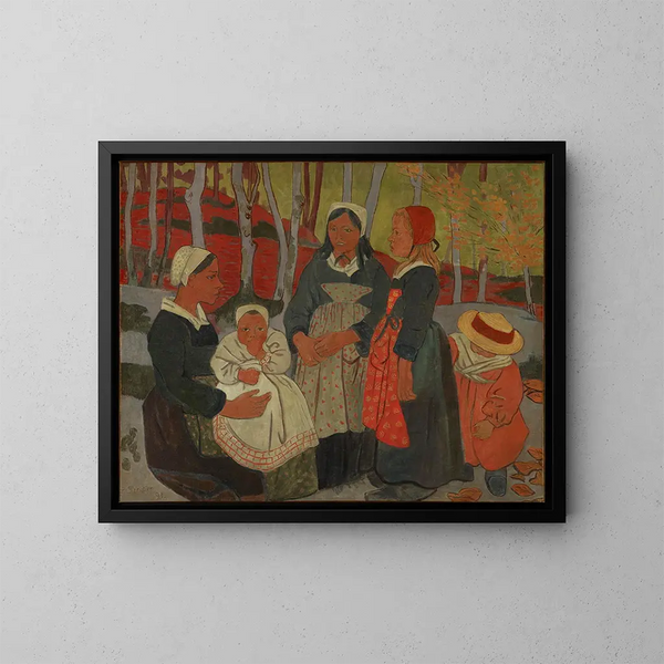 Bretons in het bos van Huelgoat - Paul Sérusier — ingelijst kunstwerk aan de muur