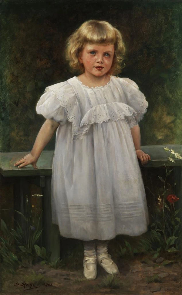 Portret van jonge vrouw - Paul Theodor Röhr — ingelijst kunstwerk aan de muur