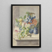 Natuurgetuigenis met een plakje meloen en twee rozen, druiven, perziken, pruimen en een noot - Paul Theodor van Brussel — ingelijst kunstwerk aan de muur