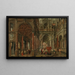Een architectonisch fantasie met uitzicht op een imaginaire klassiek paleis en elegante figuren - Paul Vredeman de Vries — ingelijst kunstwerk aan de muur