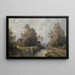 Summer River Landscape near a Farm - Paul Weber — framed artwork on a wall