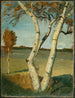 Berkenboom in een landschap - Paula Modersohn-Becker — weergave van het kunstwerk