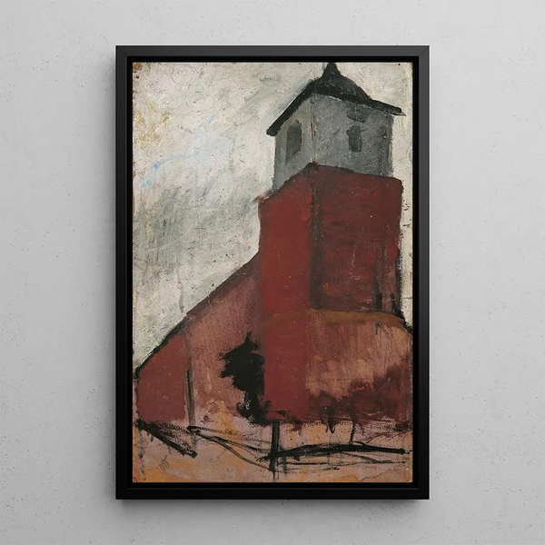 Church in Worpswede - Paula Modersohn-Becker — framed artwork on a wall