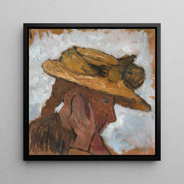 Paula ModersohnBecker - Mdchen mit Strohhut im Profil nach rechts.webp