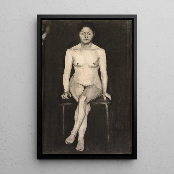 Femme nue assise - Paula Modersohn-Becker — framed artwork on a wall