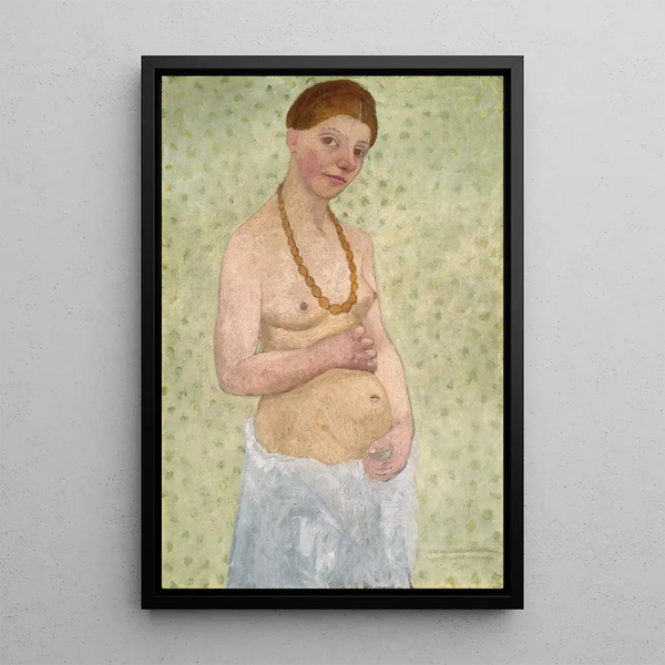 Self-portrait for the 6th wedding anniversary - Paula Modersohn-Becker — framed artwork on a wall
