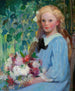 Meisje met bloemen - Pauline Palmer — weergave van het kunstwerk