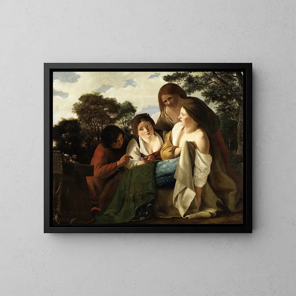 The Flower Seller - Paulus Bor — framed artwork on a wall