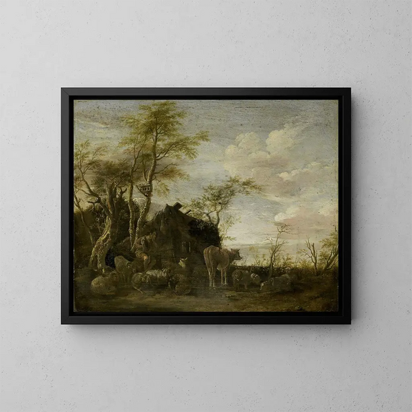 A shepherd's hut - Paulus Potter — framed artwork on a wall