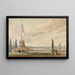 La première vue des voyageurs de New York La Batterie et le mât de pavillon - Pavel Petrovich Svinin — ingelijst kunstwerk aan de muur