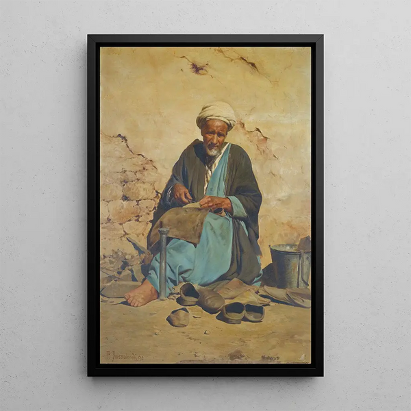 De Arabische schoenmaker - Pavlos Prosalentis — ingelijst kunstwerk aan de muur