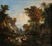 Landschapschilderij met nimfen - Károly Mark — weergave van het kunstwerk