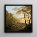 Landscape painting with travelers resting and a ox cart - Jan Both — framed artwork on a wall