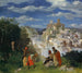 Landschap met de marteling van Sint Sebastiaan - Albert Welti — weergave van het kunstwerk
