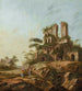 Landscape Painting with the Ruins of Aqua Julia in Rome - Jean-Baptiste Pillement — artwork view
