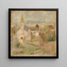 Landschap met een kleine hond La Comelle - Tadeusz Makowski — ingelijst kunstwerk aan de muur