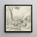Landscape with a flock of sheep near a tree - Jan van der Meer the Younger — framed artwork on a wall
