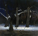 Landschap in de winternacht met een hallebardier - Henryk Szczygliski — weergave van het kunstwerk