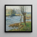 Frans landschap met waterloop - Gustave Albert — ingelijst kunstwerk aan de muur
