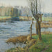 Frans landschap met waterloop - Gustave Albert — weergave van het kunstwerk