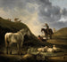 Dutch landscape painting with a gray horse - Aelbert Cuyp — artwork view
