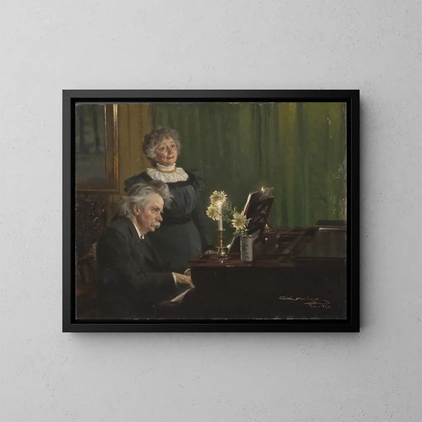 Edvard Grieg en Nina Grieg - Peder Severin Krøyer — ingelijst kunstwerk aan de muur