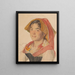 Tête d'une fille de Civita d'Antino en costume régional Catarinella - Peder Severin Krøyer | Reproduction — ingelijst kunstwerk aan de muur