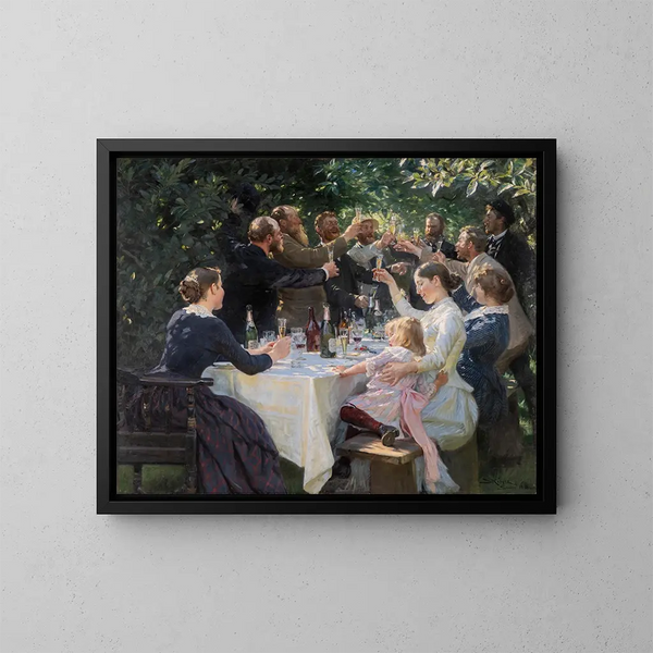 Hip Hip Hourra, feest van de kunstenaars in Skagen - Peder Severin Krøyer — ingelijst kunstwerk aan de muur