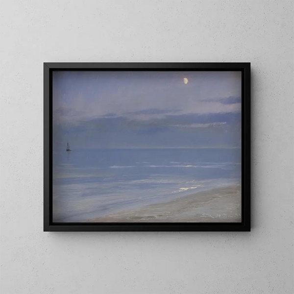 Strand van Skagen bij maanlicht - Peder Severin Krøyer — ingelijst kunstwerk aan de muur