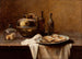 Oesters en koperen keukengerei - Pedro Alexandrino Borges — weergave van het kunstwerk