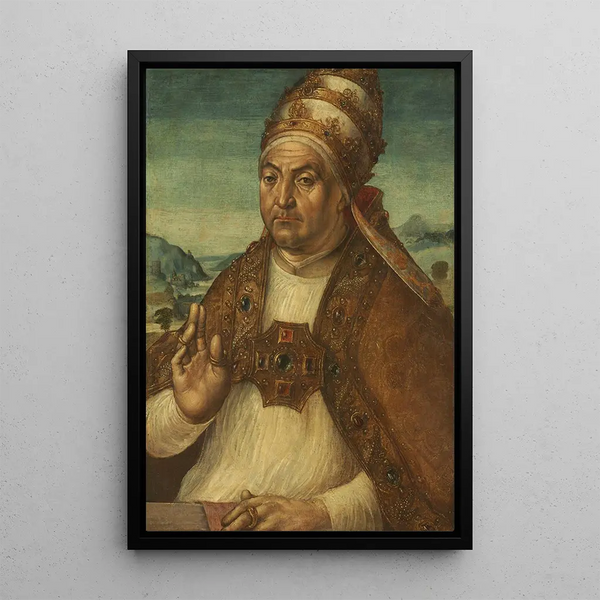 Portret van paus Sixtus IV della Rovere - Pedro Berruguete — ingelijst kunstwerk aan de muur