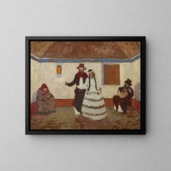 Dance at the Ranch - Pedro Figari — framed artwork on a wall