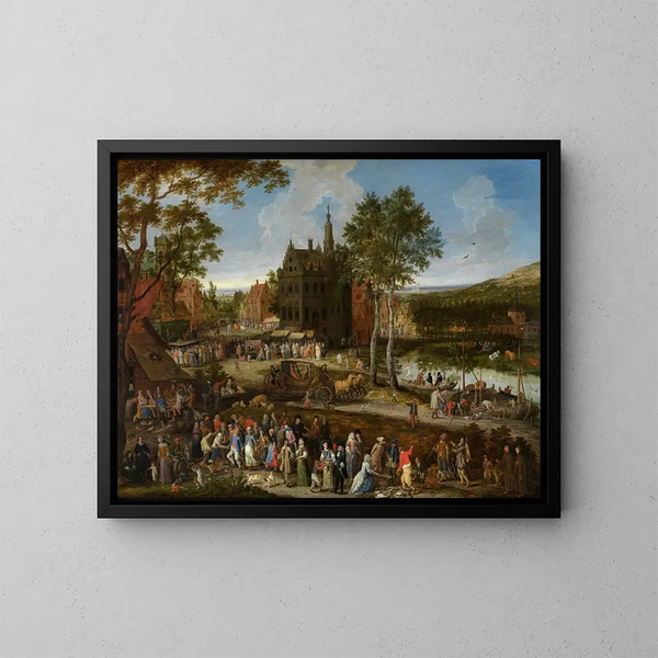 Flemish Fair Painting - Peeter Gijsels — framed artwork on a wall