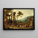 van een Italiaanse landschap met een marktscène - Peeter van Bredael — ingelijst kunstwerk aan de muur