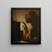 a woman picking fleas by candlelight - Pehr Hilleström — framed artwork on a wall