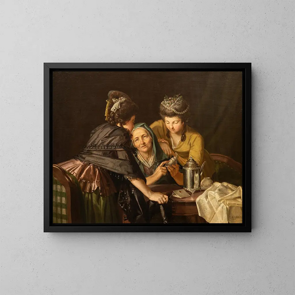 Chez la sage-femme - Pehr Hilleström — framed artwork on a wall