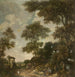 van een muurschildering van een Hollandse landschap met een zandpad - Jurriaan Andriessen — weergave van het kunstwerk