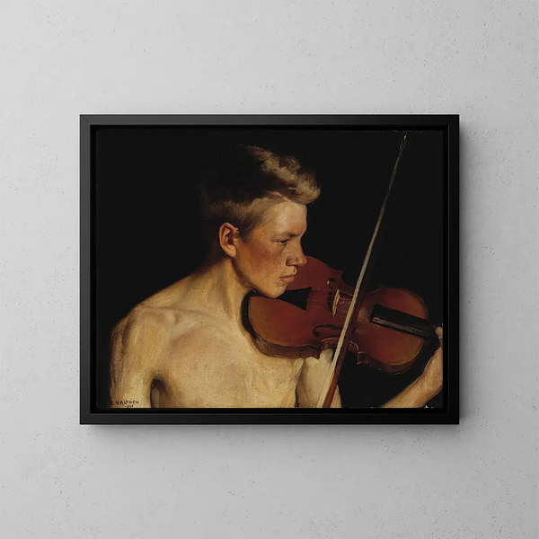 The Violinist - Pekka Halonen — framed artwork on a wall