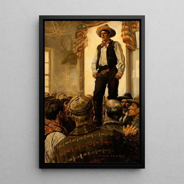 Réunion au Klondike - Percy van Eman Ivory — ingelijst kunstwerk aan de muur