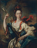 Portret van een vrouw met de attributen van Diana - Pere Crusells — weergave van het kunstwerk